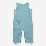 Dungarees Cord Teal Floral Lining with Flower 