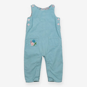 Dungarees Cord Teal Floral Lining with Flower 