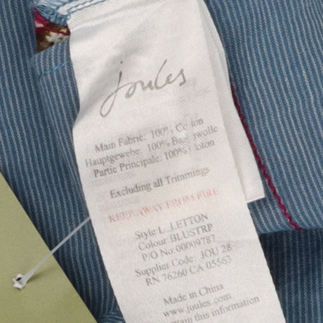 Blue Fine Pinstripe 3/4 Sleeve Button Up Blouse Co