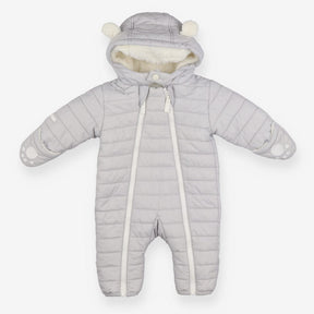 Grey padded bear pramsuit