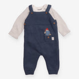 Paddington bear knit dungarees with bodysuit