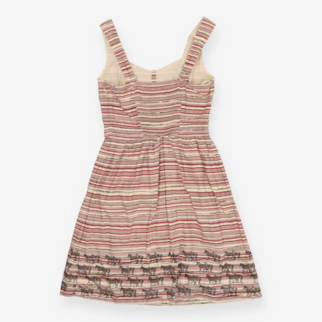 Strappy Summer Dress with Striped Zebra Hem