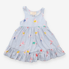 Dress jersey blue and white spotted unicorns