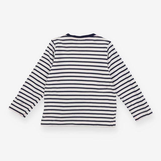 Tee LS white blue stripe soldiers dogs