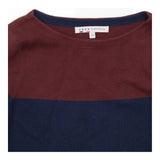 Navy Rust Colour Block Cotton Wool Knitted Dress w