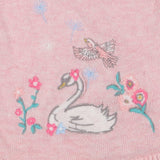 Cardigan Pink Fairy Swan Flowers
