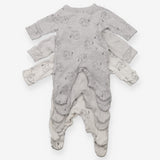 Grey and White Lion Sleepsuits 3 Pack 