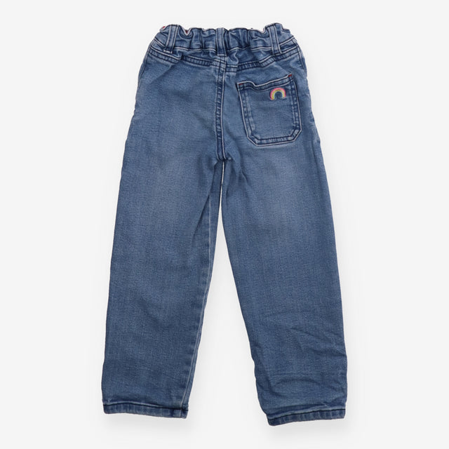 Light Blue Bell Bottom Jean with Rainbow Hook Back