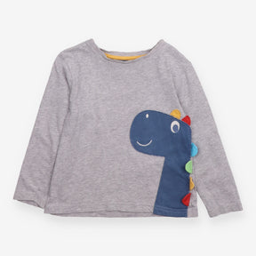 T-shirt long sleeve grey dinosaur