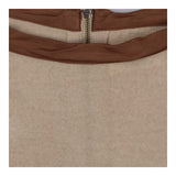 Midi Sweater Dress Cream & Brown Merino Wool, Silk