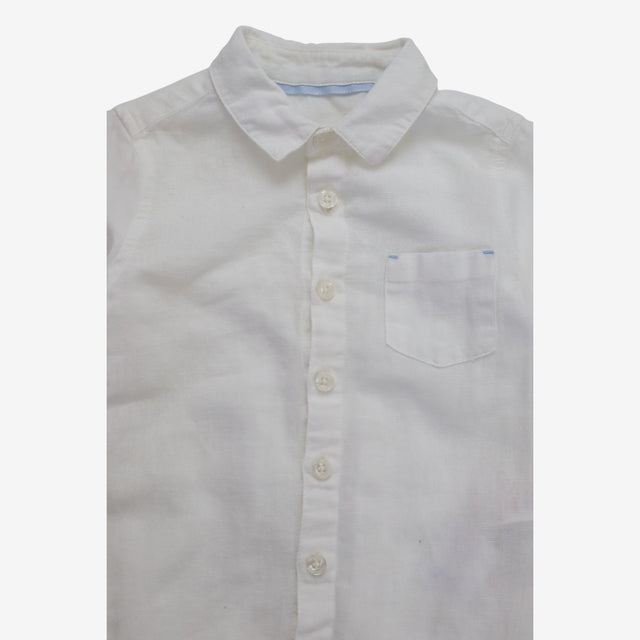 Shirt Long Sleeve White Cotton 