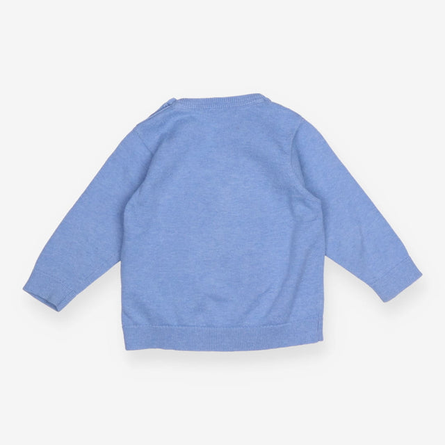 Sweater Knit Blue Dog Applique