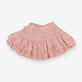 Skirt Pink Tulle Layered - Rose Gold Hearts