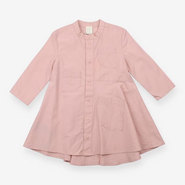 Cos Woven Pink Popper Front Dress