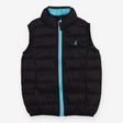 Gilet back puffer turquoise zip lining