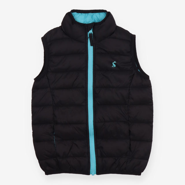 Gilet back puffer turquoise zip lining
