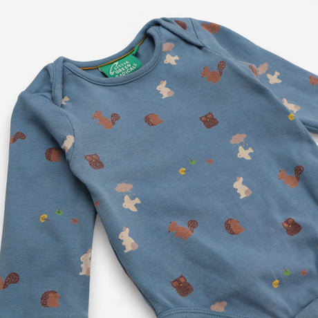 Bodysuit Long Sleeve Blue Woodland Folk