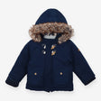 Navy Duffle Coat Fleece Lined 