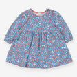 Dress jersey LS blue floral toadstools