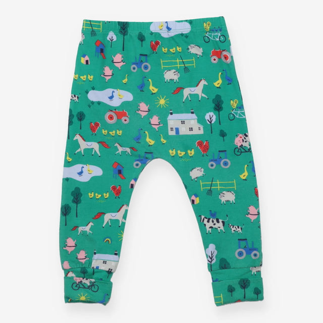 Green Farmyard Cuffed Leggings 