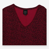 T-shirt magenta leopard print