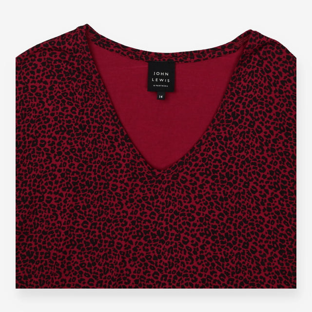 T-shirt magenta leopard print