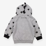 Hoody Zip Up Black and Grey Stars