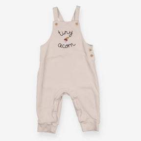 Tiny Acorn Cream Jersey Dungarees