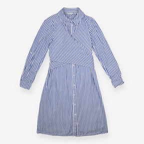Seraphine Blue White Stripe Tie Front Cotton Mater