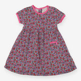 Pink and Red Flowers Dress with Pocket