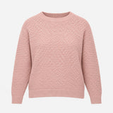 Jumper Pink Open Knit Crew Neck Long Sleeve