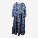 Navy Floral Midi Dress Long Sleeve Ditsy Print