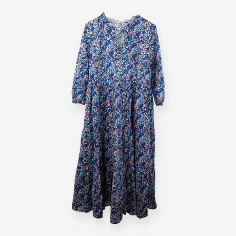 Navy Floral Midi Dress Long Sleeve Ditsy Print