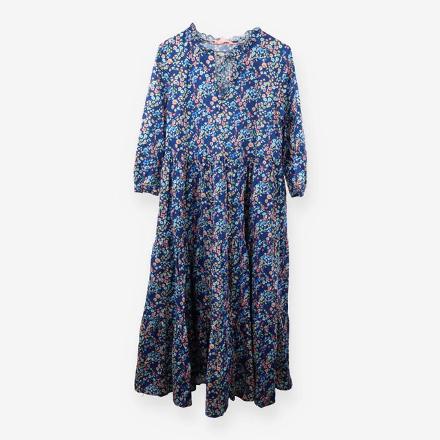 Navy Floral Midi Dress Long Sleeve Ditsy Print