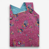 Pink denim dress with toucans