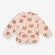 Cream Fleece Coat with Flowers