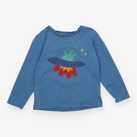 T-Shirt Long Sleeve Blue Alien Applique