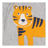 Grey Sleepsuit Tiger Velour