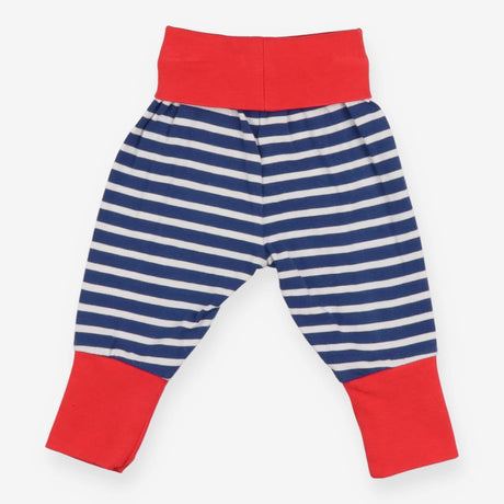 Blue Striped Joggers Red Cuffs