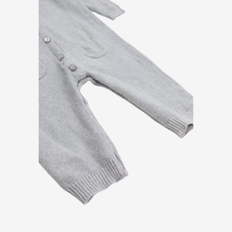 Grey Knitted Romper Elephant pocket