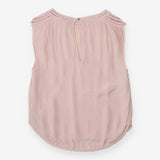 Sleeveless Pink Blouse Stitch Detail Shoulder
