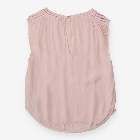 Sleeveless Pink Blouse Stitch Detail Shoulder