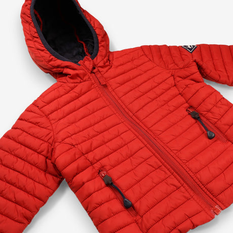 Puffa coat red navy lining