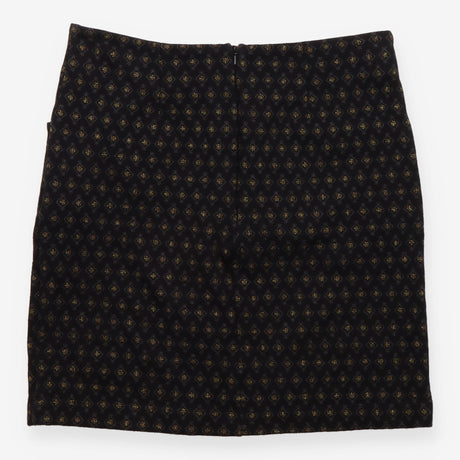 Charcoal Grey Gold Geometric Patterned Skirt