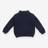 Sweater 1/4 zip navy blue cable knit