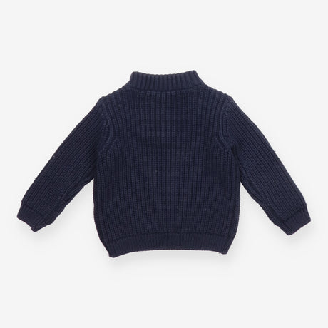 Sweater 1/4 zip navy blue cable knit