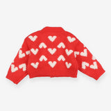 Cardigan red white hearts