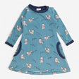 Dress Blue with White Foxes