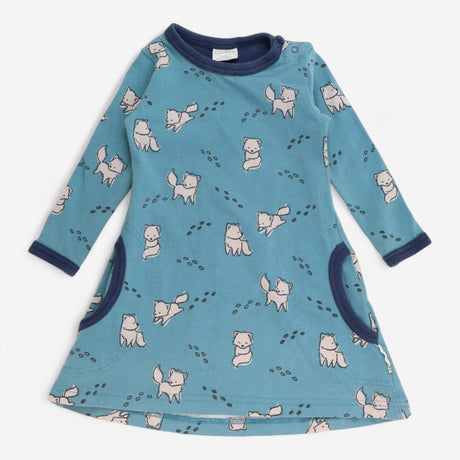 Dress Blue with White Foxes