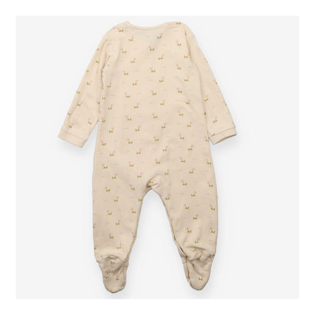 Sleepsuit cream pink flower